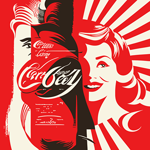 the concept of consumer centricity for Coca Cola, illustrated in corporate vector style, using the coca cola palette