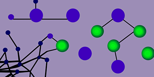 vector illustration of neural network palette is mainly purple with bits of blue and a little green