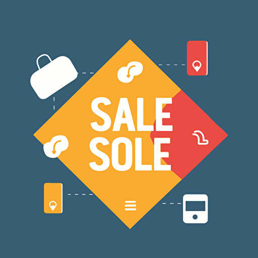 sale social media post, flat design, simple, vector