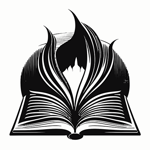 Black and white vector book logo