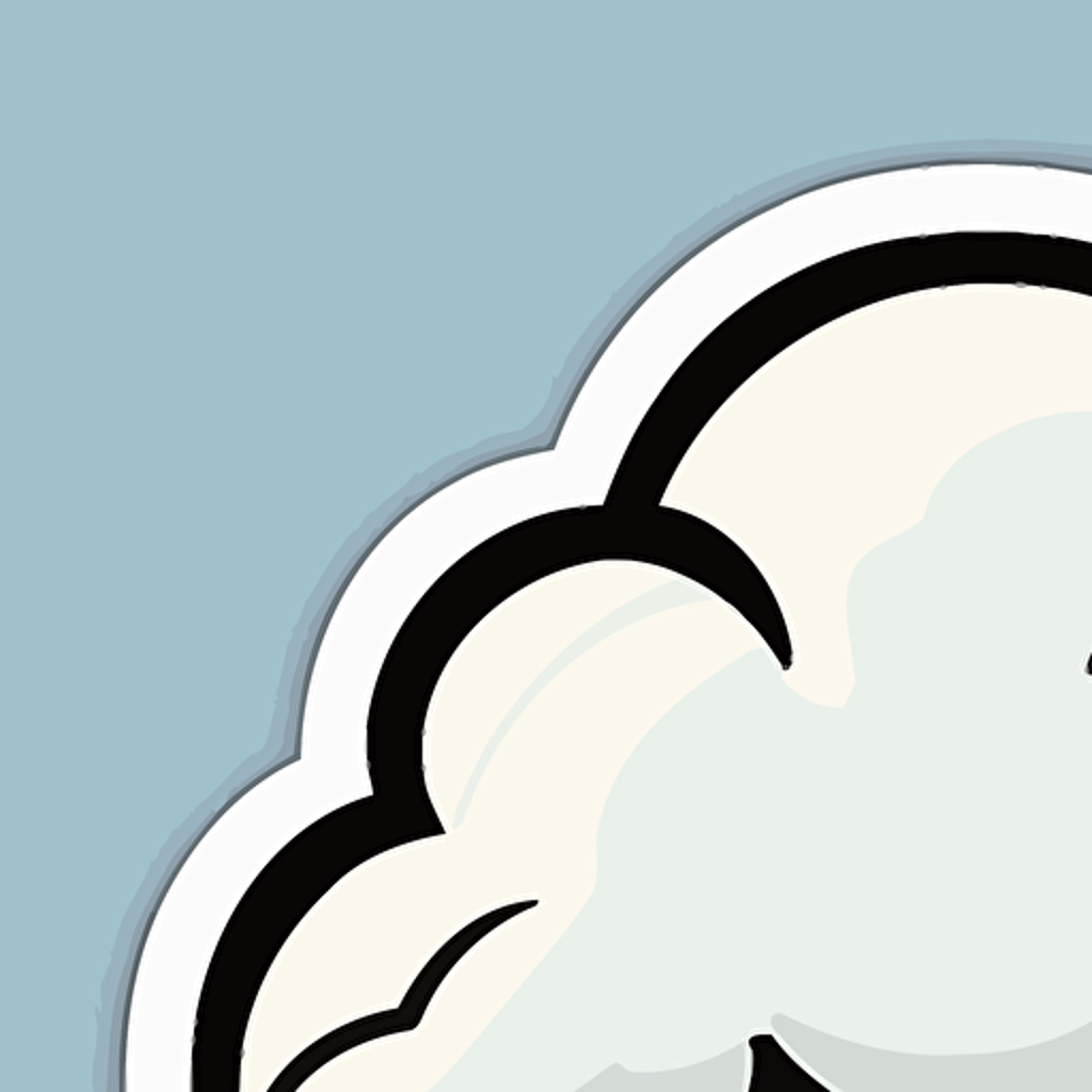 sticker of a cloud vector style cartoon v5