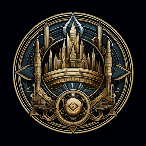 vector logo for the academy of the profession of the future mandala, sadhi, Hogwarts, the future
