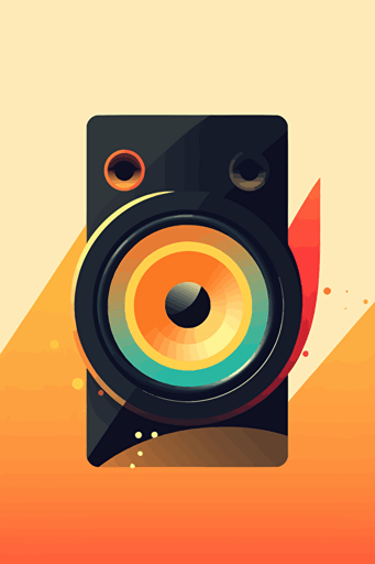 a Modern vector art logo of a speaker. Make it flat but modern. Simple