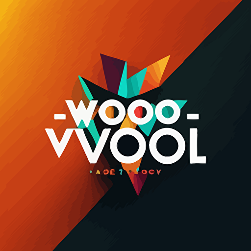 Logo for a talent agency. Text "woohoo", add a surprise expression into the logo design, geometric, vector, vivid color, minimalist, in white background