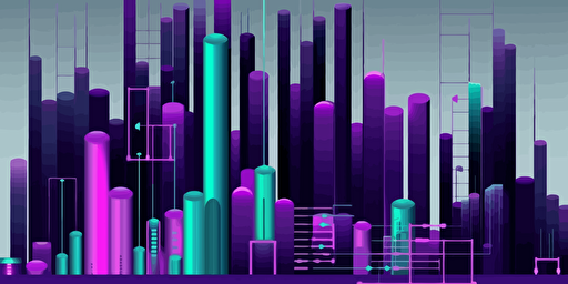 vector illustrations of metrics purple with little blue and little green.