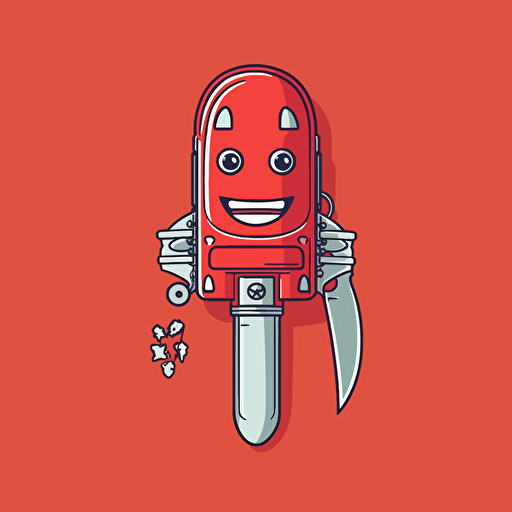 a mascot logo of a Swiss Army Knife, simple, vector ,no shading detail
