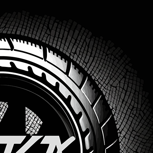vectorize tire logo black and white