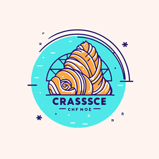 Single continuous line drawing of stylized sweet online croissant cake shop logo label. Emblem pastry store concept. Modern one line draw design vector illustration for cafe or food delivery service