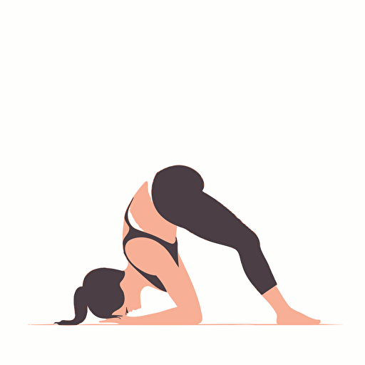 forward bend yoga posture, web vector style with white background