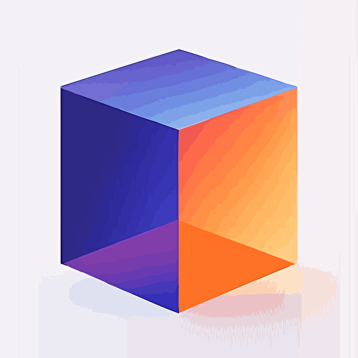 flat vector logo of square, blue purple orange gradient, simple minimal, by Ivan Chermayeff