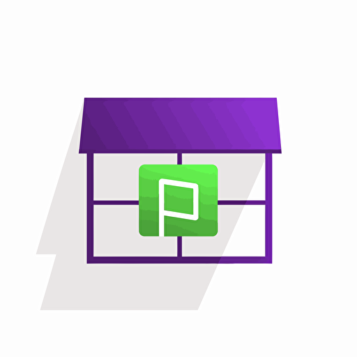 simple logo for windows store,green and violet, vector logo, flat design, white back ground, minimal, logo style