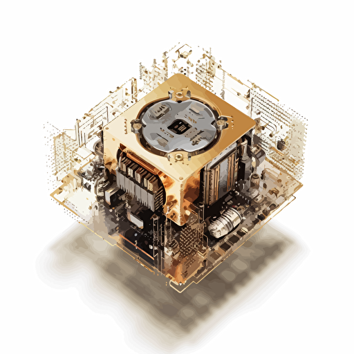 quantum computer, vector, white background