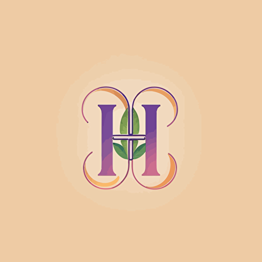 a lettermark of letter H, logo, serif font, vector, minimal art, Clean, aesthetic,