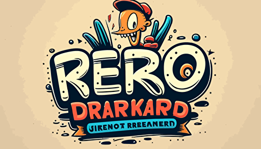 dreko text font 2d drawing cartoon minimal logo, company logo, logo design, vectorial