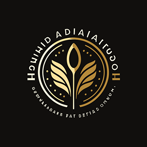 A minimalistic vector logo black and gold food charity