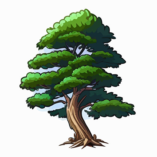vector pine tree cartoon