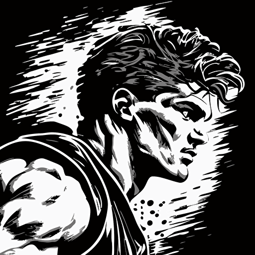 a vector black and white illustration of a basketball, face forward