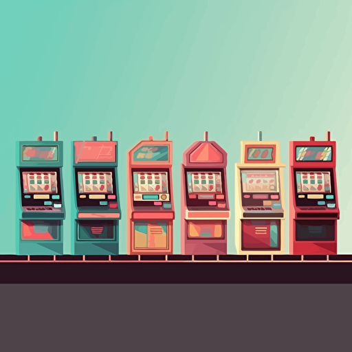 Background on which foot slot machines in vector style