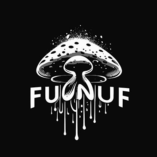 fungi. Simple logo vector design. Black and white