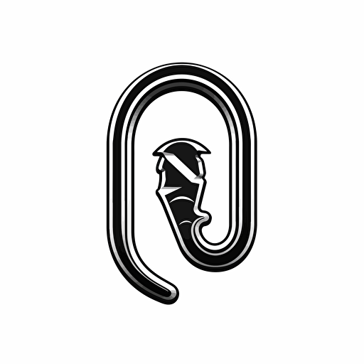 carabiner logo, black and white, vector white background