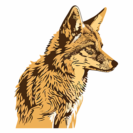 coyote looking forward, logo, icon, single color vector art