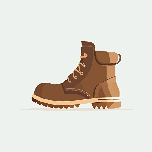 flat minimalist vector illustration of a brown mediavel boot on a white background
