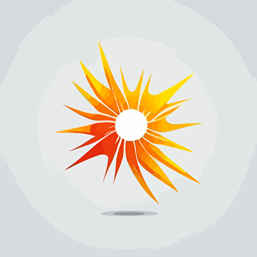 logo about sun mixed with technology, simple vector white background logo shape.
