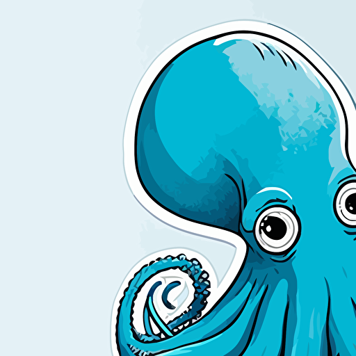 vector sticker blue octopus