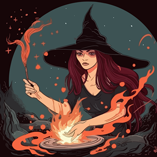 bruja haciendo una pocima magica, vector, fantasia, hongos, hierbas, mitico, interesante, detallado, vector HD