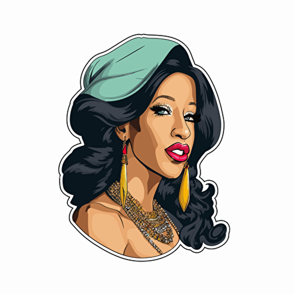 cardi b 2d simple die-cut sticker vector art