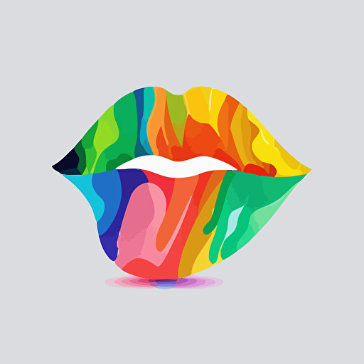 lip, colorful, simple, logo, vector