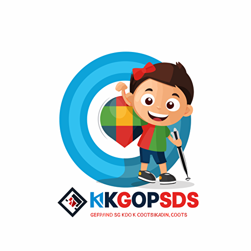 logo for a "SDGs kids" company featuring a check mark, simple, vector