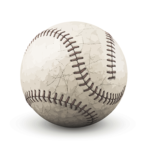 baseball ball, correct stictches, vector, oultines only, no shadow, no shading, flat 2d, white background