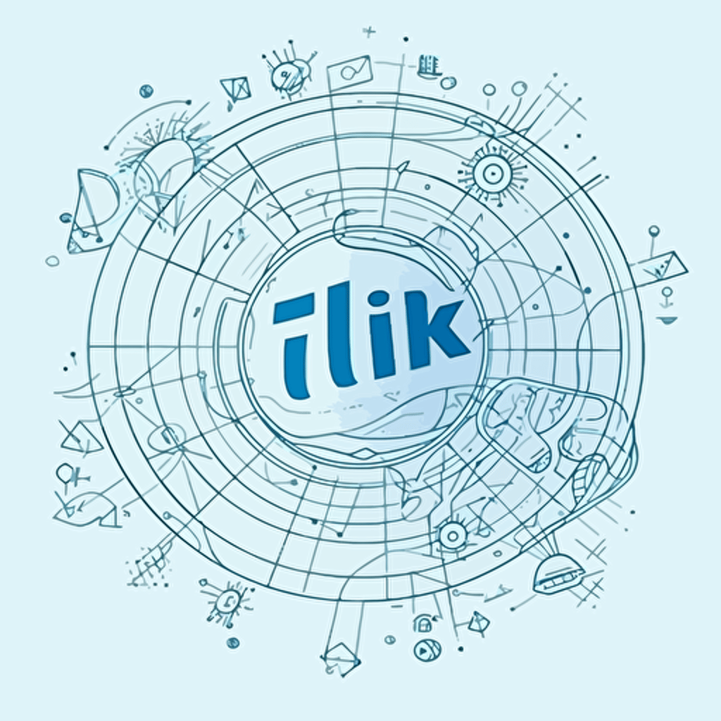 vector 3 dimensional TIkTOk logo blueprint drawing on simple white background