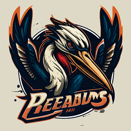 logo design for a pro sports team pelicans basketball sports vector 2d