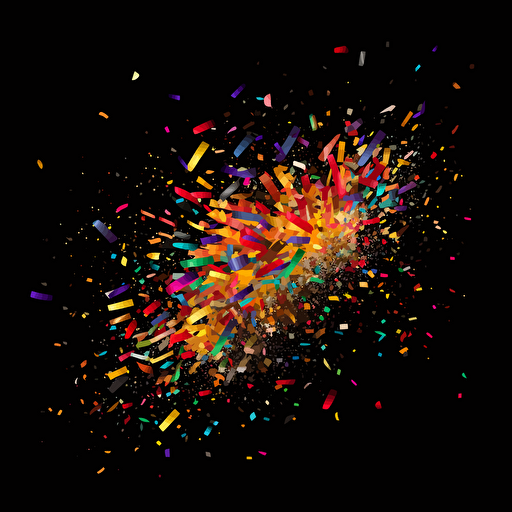 vector burst of multi-color confetti