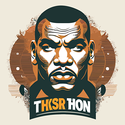 create a cool mike tyson logo, vector, 3 colors
