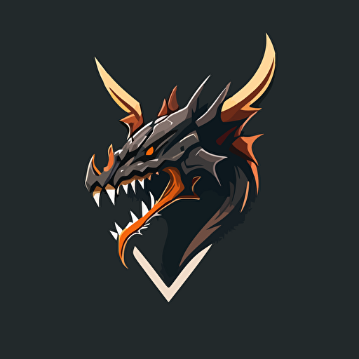 flat vector logo of an X, dragon head, simple minimal