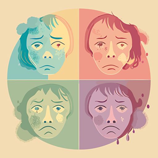 vector illustration of the basic emotions using pastel colors