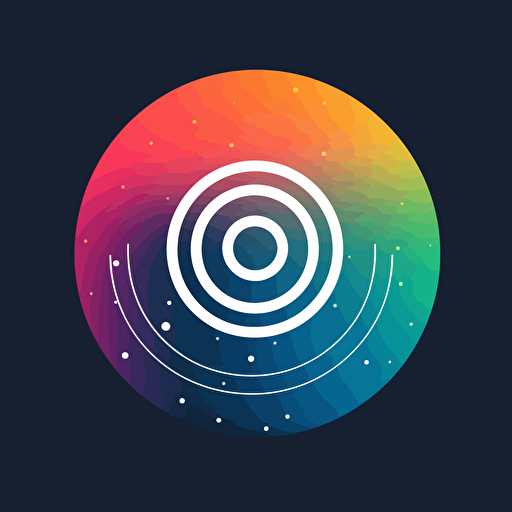 create a simple vector-style logo for a broadcasting radio station :: chakra colors :: broadcasting :: white backround