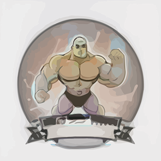 golem on new years eve, vector logo, vector art, emblem, simple cartoon, 2d, no text, white background