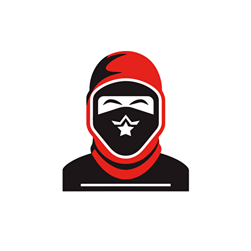 2d vector icon. Football Hooligan wearing balaclava. Minimalistic. Simple. White Background