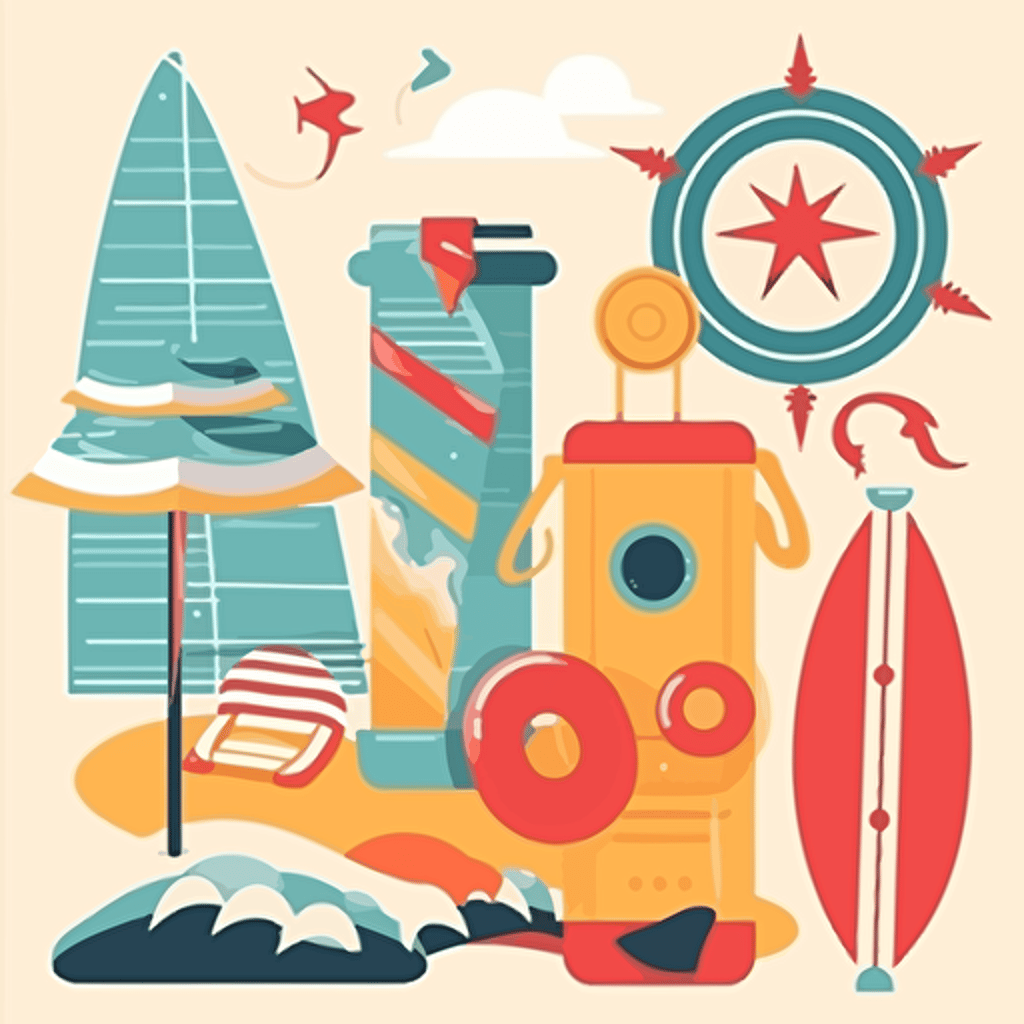 vector poster design of beach life