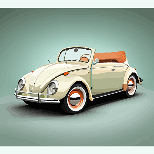 a Volkswagen Beetle retro style convertible vector