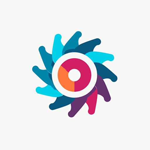 flat vector logo of a gear, for corporate optimisation team, minimal, by Pablo Picasso