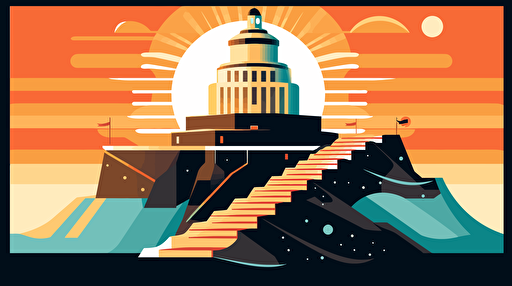 vector logo featuring Puerto Rico's iconic El Morro fortress, with elements of weather patterns and a futuristic color palette to symbolize stability, professionalism, and futurism. Camera settings: Aperture f/11, Shutter Speed 1/200s, ISO 100, White Balance: Auto