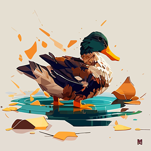 a series of duck flat illustrations, vector, behance