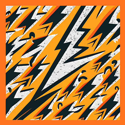 a flat, vector pattern, lightning bolt, around the idea of unleashing you, in black and orange