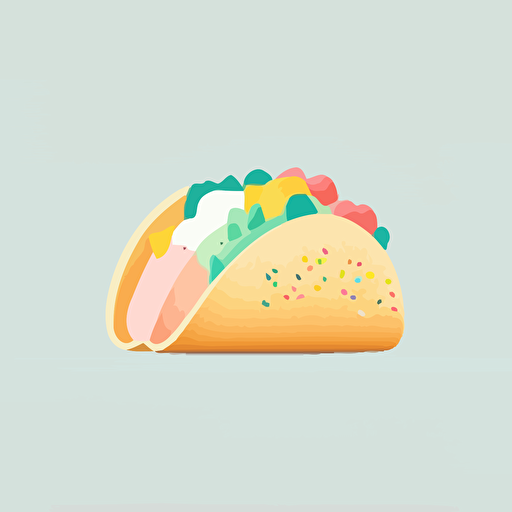 taco minimalistic pastel colors vector