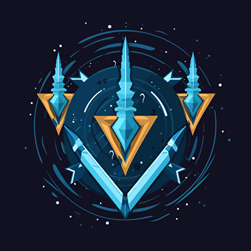 three spears and a shield, in the stye of global imagery, lightningwave, darkest academia, orderly arrangements, precionist style, insignia, flat vector illustration